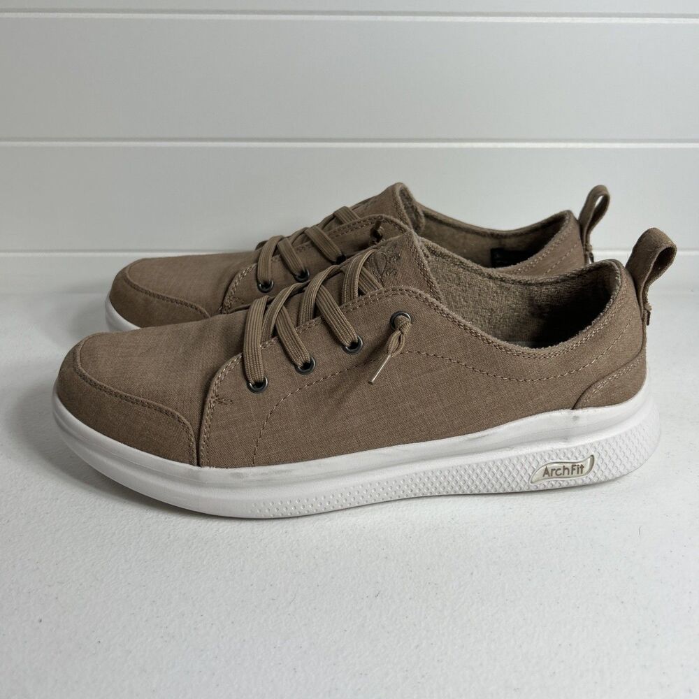 Skechers Bobs Women’s Shoes Size 9 Tan B Cute Archfit Comfort Slip In Canvas - Picture 4 of 11